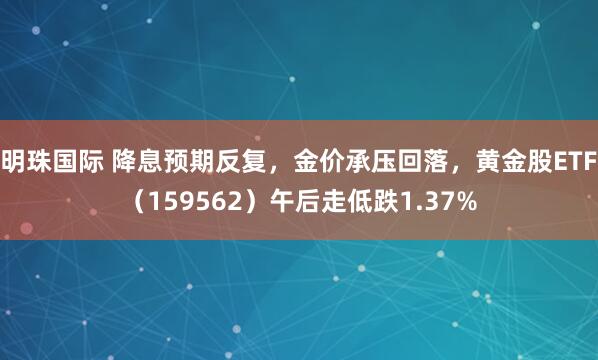 明珠国际 降息预期反复，金价承压回落，黄金股ETF（159562）午后走低跌1.37%